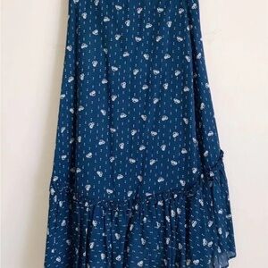 & Other Stories Navy Floral Wrap Skirt